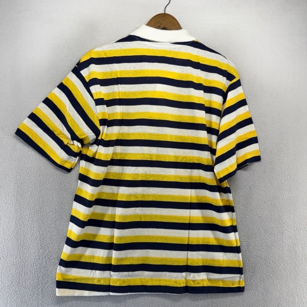 Vintage Gant Polo Shirt Mens XL Yellow Blue The Rugger Knit Deadstock 70s ivy - Picture 7 of 8